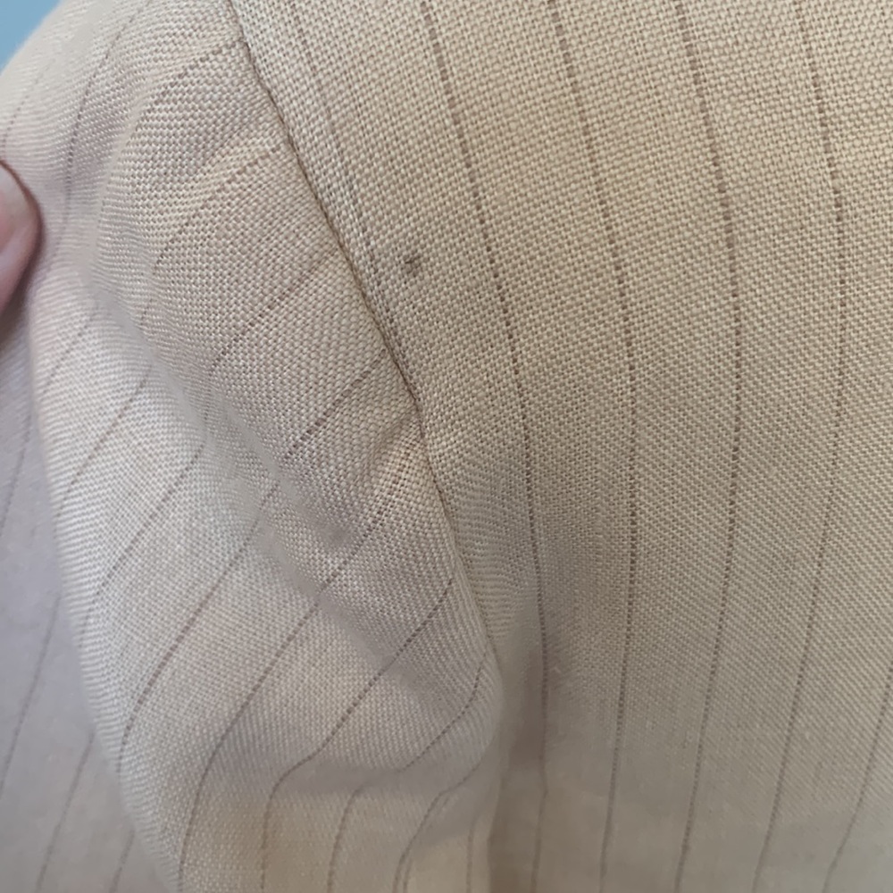 MaxMara Beige Cream Pin Stripe Flax Linen Blazer Medium - Picture 4 of 10